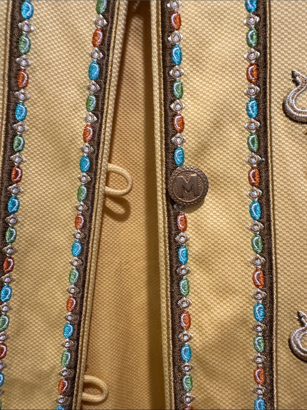 Bob Mackie Yellow Embroidered Elephant Jacket - Picture 5 of 8